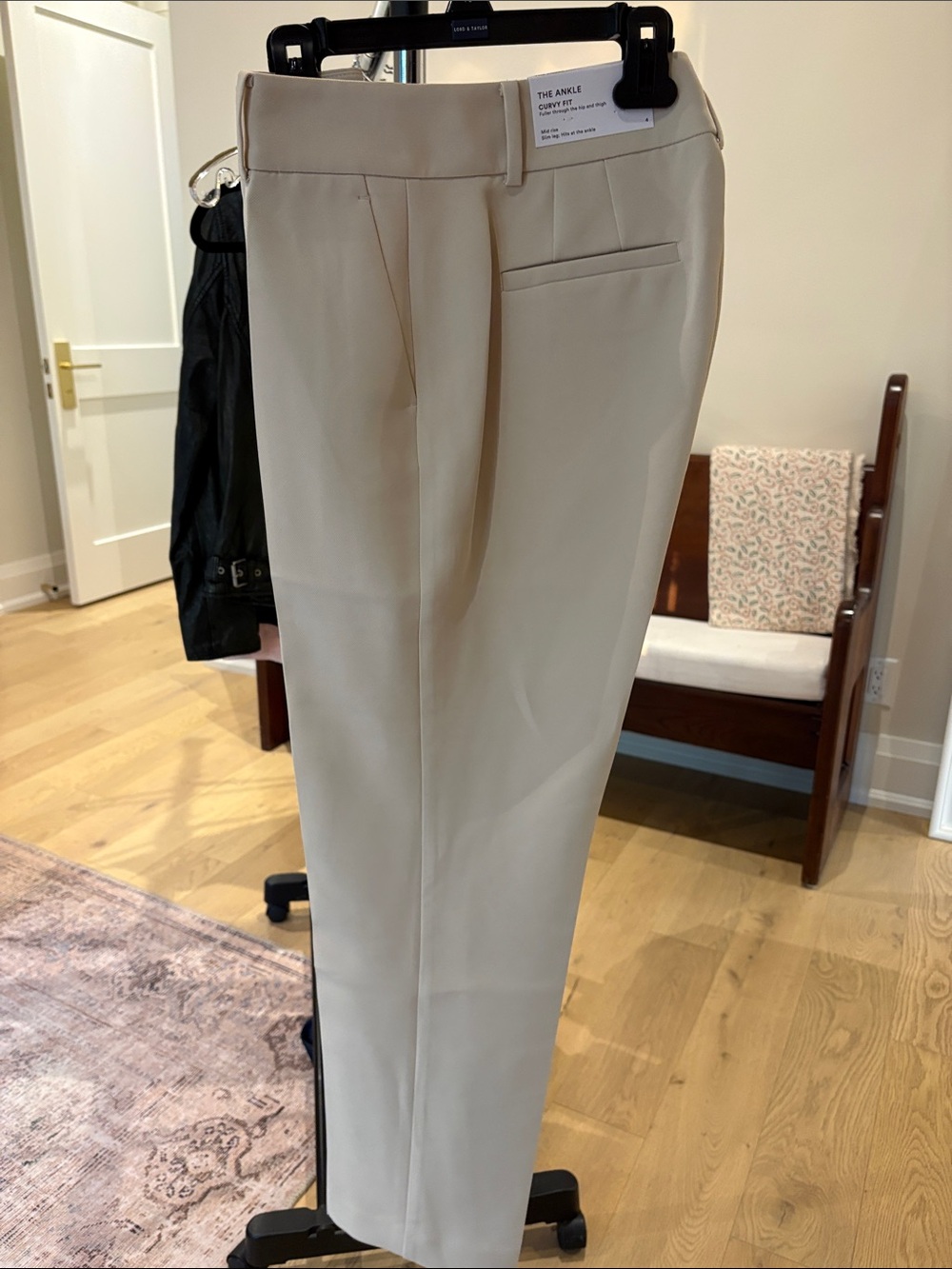 Ann Taylor Factory Beige Ankle-Length Tailored Pants